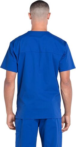Men Scrubs Set Workwear Professionals WW695 V-Neck Top & WW190 Tapered Leg Fly Front Cargo Pant, Galaxy Blue- XL Top/XL Pant in Saudi Arabia