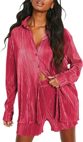 طقم سراويل نسائية من Faleave مكون من قطعتين قميص صيفي مطبوع عليه زهور وأزرار سفلية كبيرة الحجم بخصر عالٍ أطقم قصيرة Y2K ملابس الشارع in Kuwait