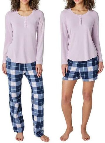 Eddie Bauer Women's 3-Piece Waffle Knit Pajama Set (Purple, Small) in Saudi Arabia