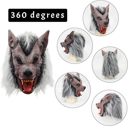 ايراسبوكي قناع ذئب للرجال لحفلات الهالوين التنكرية لكامل الراس من اللاتكس in Kuwait