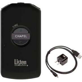 Listen Technologies MH-4200-072-P0 Meeting House Receiver Package, Includes (1) LA-421 1-Port USB Charger, 57 Wide and Narrow Band Channels, Two 3.5mm Output Jacks
