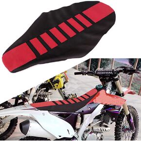 Universal Gripper Motorcycle Seat Cover Rubber Soft - CR85 CR125 CR250 CRF150F CRF150R for Pit Dirt Bikes (Red)