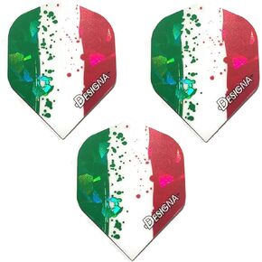 Designa Italy Italian Flag Dart Flights, Red White & Green Holographic Strong Standard Dart Flights (1 Set)