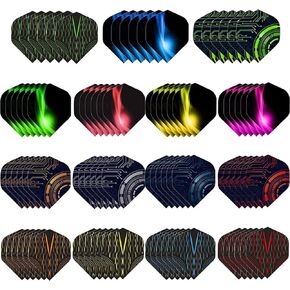 HERZWILD Dart Flights 90(15 Designs)/60(10 Designs) Pcs PET Dart Flights for Soft Tip Steel Tip Durable Dart Flights Standard Accessories in Kuwait