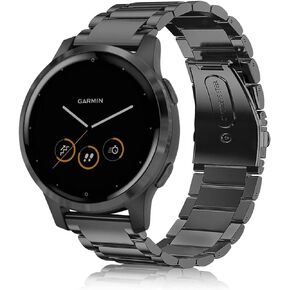 Fintie Metal Band Compatible with Garmin Vivoactive 4 45mm, Garmin Venu 2 45mm, Forerunner 255 46mm, 22mm Quick Release Stainless Steel Metal Strap Accessories
