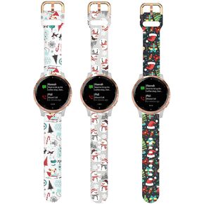 ViCRiOR 3Pack Bands متوافقة مع Garmin Venu 2S / Venu 3S/ Vivoactive 4S/ Vivoactive 3S، 18 مم من السيليكون الناعم البديل لساعة اليد النسائية لـ Forerunner 255s/265s in Kuwait