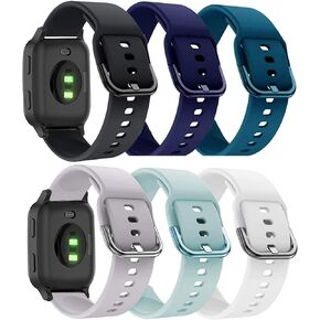 ViCRiOR Bands Compatible with Garmin Venu/Venu Sq/Venu Sq 2 / Venu 2 Plus Smart Watch, 6PCS Soft Silicone Fadeless Pattern Printed Replacement Band for Garmin Vivoactive 3 / Vivomove/Luxe/HR