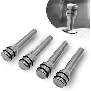 ZKFAR 4 PCS 1.92" x 0.47" Car Door Lock Knobs, Aluminum Alloy Inner Door Lock Pull Pins, Automotive Inner Door Pull Pins Decor, Universal for Most Cars, Trucks, SUVs, RVs (Black)