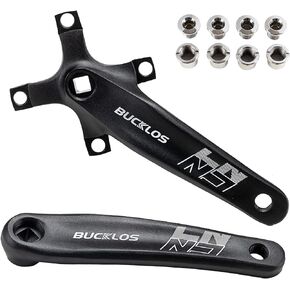 BUCKLOS MTB Crankset Square Taper with 22/24/26/32/38/42/44T Chainring Set, 170mm 104/64 BCD Hybrid Mountain Bike Crankset 8/9/10 Speed Compatible with Shimano Sram FSA