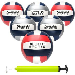 Xcello Sports Volleyball رسومات متنوعة مع مضخة أحمر/كحلي/أبيض، رمادي/كحلي/أبيض in Kuwait