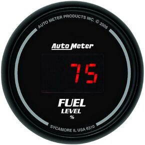 Auto Meter 6310 Sport Comp Digital Black 2-1/16" Programmable Gauge with presets Fuel Level