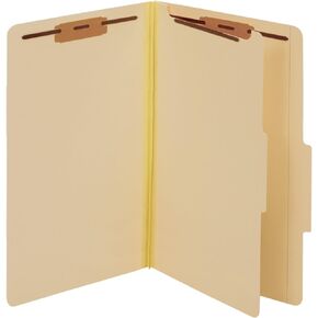 Pendaflex Globe-Weis/Pendaflex Classification Folders, 2/5 Cut Tab, 1 Divider, Bonded Fasteners, Legal Size, Manila, 10 Folders Per Box (98621GW)