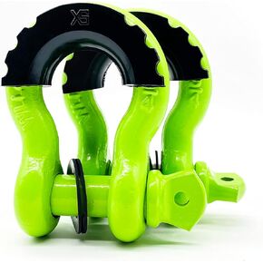 D-Ring Shackle 3/4" 2 Pack Clevis Shackles Rugged 19 Ton (41,890 lbs) Break Strength with 7/11" Screw Pin and Shackle Isolator & Washers for Off-Road Towing Vehicle Recovery Tow Hook