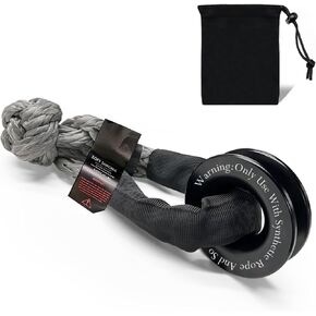 Aspligo- Towing Winch Snatch Recovery Ring with Soft Shackle 3/4" X 22 Inch, 45000LBS Breaking Strength,Soft Shackle Recovery Ring kit for Off-Road ATV UTV Trailer Jeep SUV 4x4