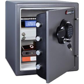 SentrySafe Waterproof and Fireproof Alloy Steel Digital Safe Box for Home 1.23 Cubic Feet, 17.8 x 16.3 x 19.3 Inches (exterior), Gun Metal Gray, SFW123GDC