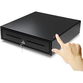 Cash Drawer 16 Inch, Heavy Gauge Steel, 5 Bills & 8 Coins Tray - Key Open Lock, Manual Push Open
