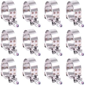 Hilitchi 12Pcs Stainless Steel T-Bolt Clamps with Rounded Band Edges Heavy Duty Turbo Intake Intercooler Clamp (38-43MM) for 1 3/16 Inch Hose