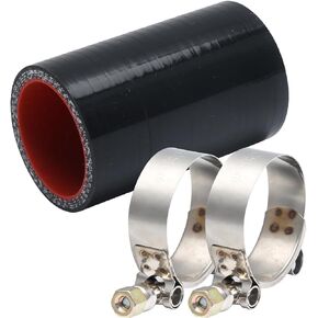 Automotive General Purpose Silicone Hose, Hump Straight, 3" (76 mm) ID, 4" (102 mm) Length, with 2PCS T-Bolt Clamps