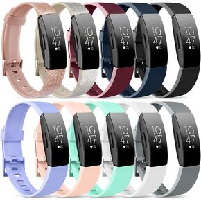 أساور معصم من مادة TPU الناعمة من AK متوافقة مع Fitbit Inspire 2/Fitbit Inspire HR/Fitbit Inspire/Fitbit Ace 2، أشرطة رياضية مقاومة للماء لتتبع اللياقة البدنية Fitbit Inspire HR in Kuwait