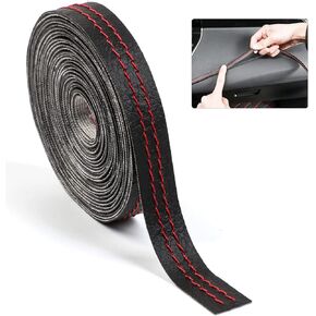 13.12FT(4M) Automobile interior trim strip leather decorative line,Universal Car Imitation car interior leather stitching line,DIY Flexible Strip Garnish Accessory [Red Line]