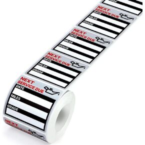 for Oil Change Stickers 300 Pcs 2"x 2" Service Black Stickers, Next Service Due Reminder Sticker Labels, Easy to Write on, Easy to Peel with No Residue (Black)