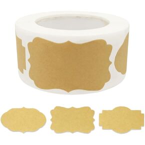 500pcs 2" Label Stickers for Jars and Lids, 4 Different Wreath Designs, Kraft Sticker Labels Pantry Labels, Mason Jar Labels Canning Labels Bottle Labels