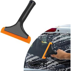 Ziciner Small Silicone Window Squeegee, Car Windshield Water Blade Squeegee, Multifunctional Auto Squeegee with 5.9 Inch Blade and Non-Slip Handle for Car Window, Mirror, Home Cleaning (Black)