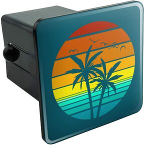 GRAPHICS & MORE Sunset with Palm Trees Graphic Tow Trailer Hitch Cover Plug Insert