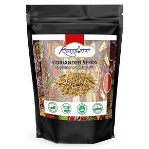 Ramaroma Coriander Seeds Whole (Dhania), Indian Spice 16 oz (453g) ~ All Natural | Gluten Friendly | NON-GMO | Vegan | Indian Origin,