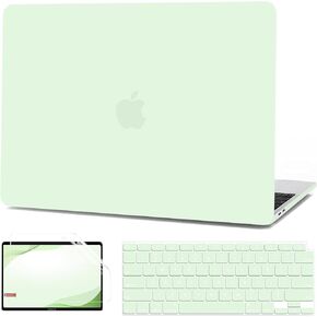 G JGOO Compatible with MacBook Air 13 inch Case 2022 2021 2020 2019 2018 Release M1 A2337 A2179 A1932 Touch ID, Matte Plastic Hard Shell Case + 2 Keyboard Covers + 50 Pcs Laptop Stickers, Rock Grey