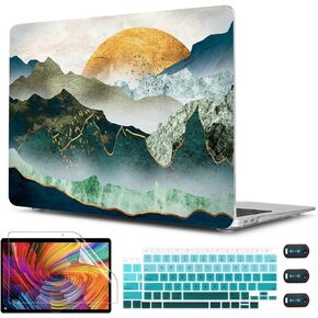 CISSOOK Compatible with MacBook Air 13 inch Case 2021 2020-2018 Release M1 Chip A2337 A2179 A1932 with Touch ID, Plastic Hard Shell Case + Keyboard Cover + Screen Protector, Abstract Oil Painting
