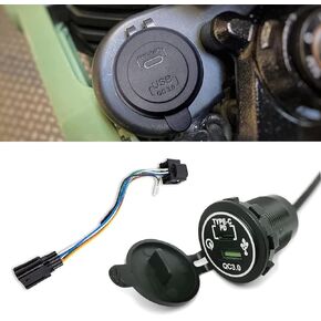 12V Quick Charge 3.0 Type-c PD Dual USB Port Kits Compatible for Honda Hunter Cub 125 Trail 125 CT125 2019-2024，Waterproof Motorcycle Phone Charger USB Port