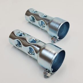 4" SHORT Exhaust Baffles for 1-3/4" OD Exhaust Pipes & Mufflers – Noise Reducer/Silencer - SOLD AS A PAIR w/Mounting Nut & Bolt – Galvanized Steel – Motorcycle, Harley, Chopper, Bobber, Cafe Racer