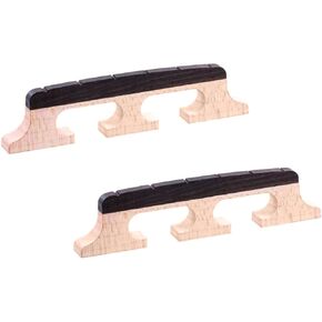 4-String Banjo Bridge Ebony Maple Bridge Banjo Banjolele Parts Accessories 2Pcs