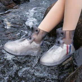 Waterproof rain Shoe Covers Not-Slip Durable Rain Shoe Covers Reusable Silicone Shoe Protectors Sand Control Foldable Rain Snow Boots Overshoes for Man and Women