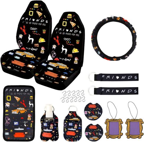 12PCS Car Accessories Set,Funny TV Show Merchandise,Car Seat Cover,Steering Wheel Cover,Universal for Auto Truck Van SUV in Saudi Arabia
