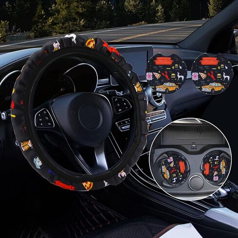 12PCS Car Accessories Set,Funny TV Show Merchandise,Car Seat Cover,Steering Wheel Cover,Universal for Auto Truck Van SUV in Saudi Arabia