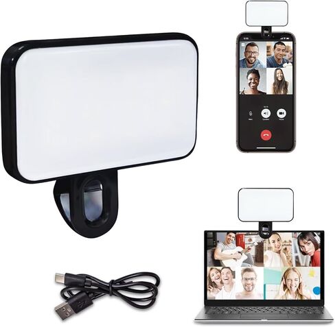 Selfie Light, LED Phone Light with 3 Lighting Mode, USB Charger Portable Video Light Selfie, Makeup, Tiktok, Live Stream, Zoom Conference Rechargeable Clip Video/Photos Light for Phone, iPad, Camera in Saudi Arabia