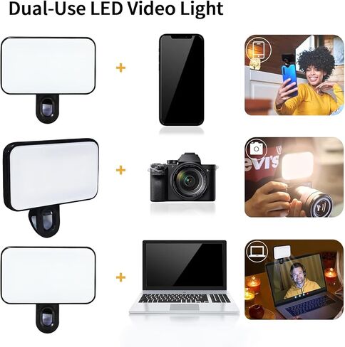 Selfie Light, LED Phone Light with 3 Lighting Mode, USB Charger Portable Video Light Selfie, Makeup, Tiktok, Live Stream, Zoom Conference Rechargeable Clip Video/Photos Light for Phone, iPad, Camera in Saudi Arabia