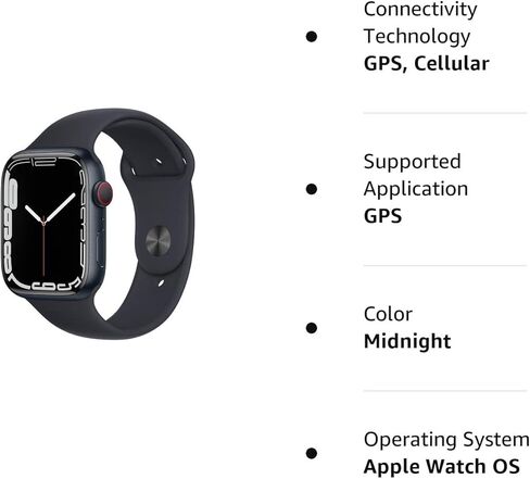 Apple Watch Series 7 (GPS, 41MM) - Blue Aluminum Case with Abyss Blue Sport Band (Renewed Premium) in Kuwait
