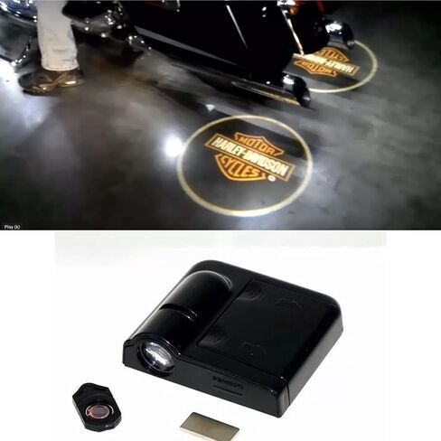 2X Wireless car Door Motorcycle Shadow Laser Projector Logo LED Light for Harley Davidson All Model All Year - Gift for Harley Lovers - Lights Door Logo Projector for Cars in Saudi Arabia