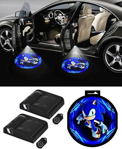 قطعتان من جهاز عرض شعار أضواء باب السيارة لـ Super Sonic، مصباح باب الترحيب من Ghost Shadow مناسب لجميع السيارات in Kuwait