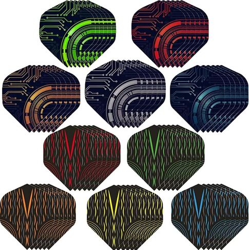 HERZWILD Dart Flights 90(15 Designs)/60(10 Designs) Pcs PET Dart Flights for Soft Tip Steel Tip Durable Dart Flights Standard Accessories in Saudi Arabia