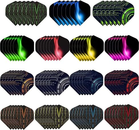 HERZWILD Dart Flights 90(15 Designs)/60(10 Designs) Pcs PET Dart Flights for Soft Tip Steel Tip Durable Dart Flights Standard Accessories in Kuwait
