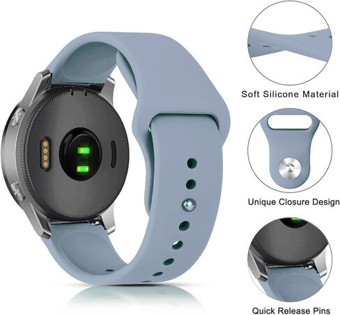 6 قطع من أحزمة ساعات السيليكون لـ Garmin Vivoactive 4S / Venu 3S / Venu 2S/ Vivomove 3S، حزام معصم بديل مقاوم للماء 18 مم سريع التحرير لـ Garmin Forerunner 255s/255s in Kuwait