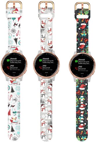 3Pack Watch Bands Compatible with Garmin Vivoactive 4S/ Venu 2S / Venu 3S/ Vivomove 3S, 18mm Soft Silicone Replacement Watch Band Wristband for Forerunner 255s/265s Women Men in Saudi Arabia