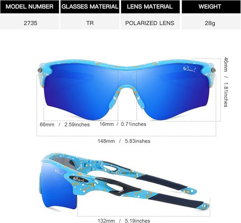 Bevi Polarized Sports Sunglasses TR90 Durable and Ultralight Frame for Men Women Baseball Running Cycling Golf in Kuwait