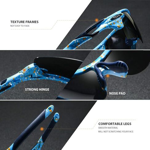 Bevi Polarized Sports Sunglasses TR90 Durable and Ultralight Frame for Men Women Baseball Running Cycling Golf in Kuwait