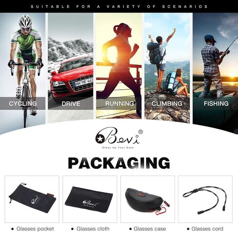 Bevi Polarized Sports Sunglasses TR90 Durable and Ultralight Frame for Men Women Baseball Running Cycling Golf in Kuwait