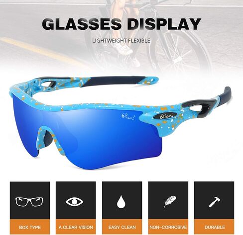 Bevi Polarized Sports Sunglasses TR90 Durable and Ultralight Frame for Men Women Baseball Running Cycling Golf in Kuwait